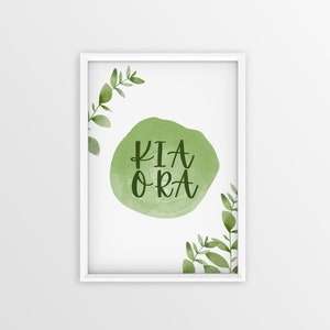 Kia ora [hello/best wishes] // Wall Art, New Zealand, Word Poster, Te Reo Māori print, New Zealand decor, Aotearoa, Living room print
