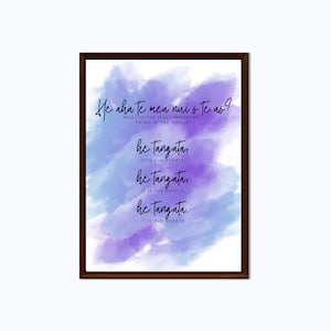 Whakataukī - He aha te mea nui o te ao? [What is the most important thing in this world?] // New Zealand, Te Reo Māori, Living room wall art