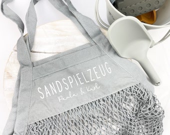 Sandspielzeugtasche I Sandspielzeugbeutel I Sandspielzeug I Netzbeutel I personalisiert I Geschenkidee