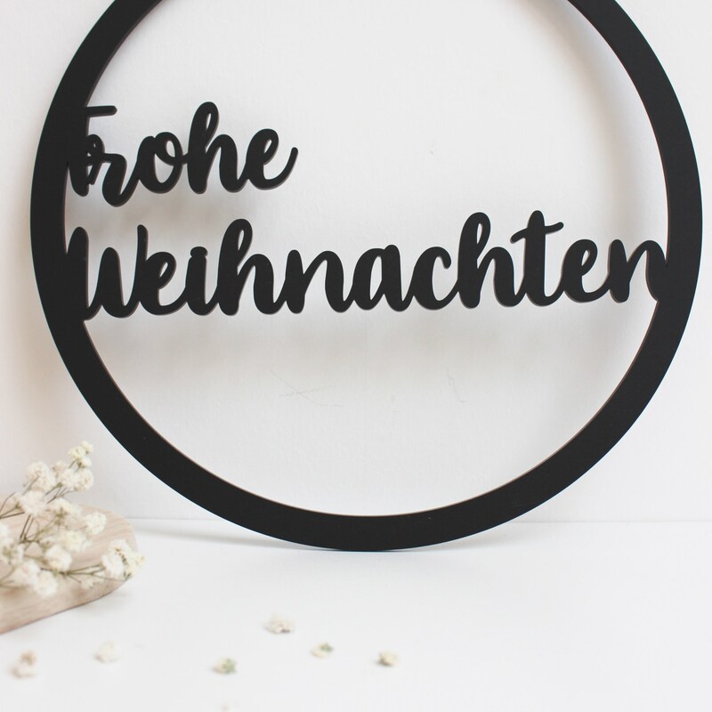 Weihnachts Türkranz 50cm Mit Schild - Festliche Dekoration Für Haustür & Fenster