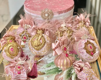 Christmas ornaments mix Christmas ballerina Ornaments set Home décor ball's Christmas family ornaments Rhinestone ornaments Velvet gift box
