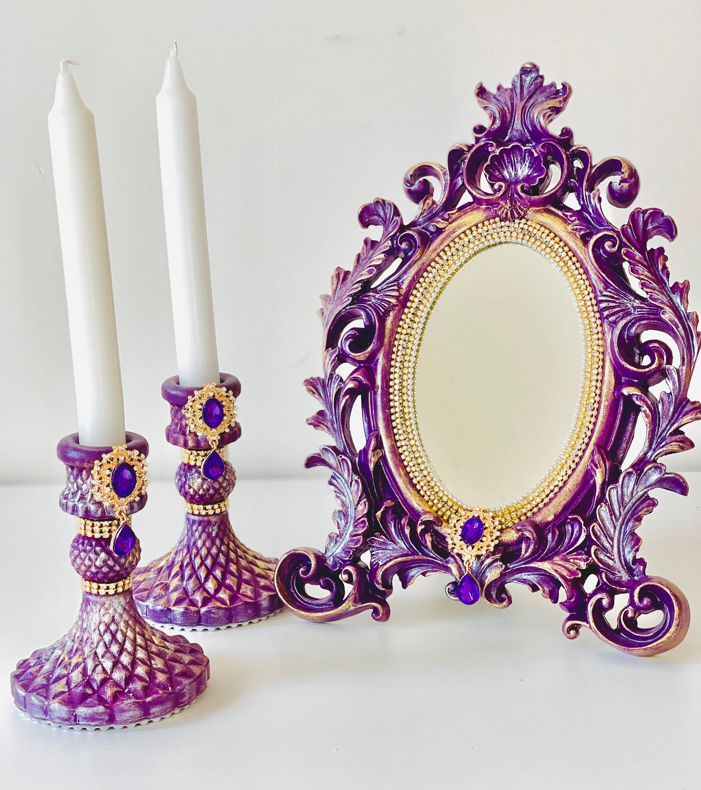 Set De 2 Bougeoirs Et