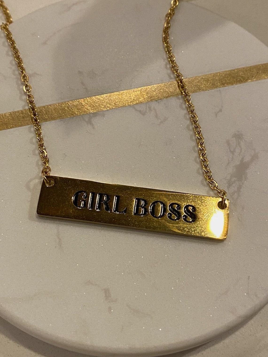 Girl Boss Necklace Gold Chain Necklace Boss Babe Lady Boss Etsy UK