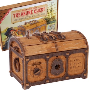 Puzzle Box Treasure Chest | Escape Puzzle | Puzzle Boxes with Hidden Compartments | Puzzle Brain Teasers for Adults Wooden.City