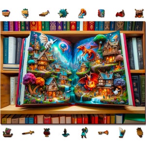 Wooden Puzzle Enchanted Tales - 1000 Piece Wooden Puzzle - Unique Unusual Jigsaw Puzzles with Shaped Pieces by Wooden.City