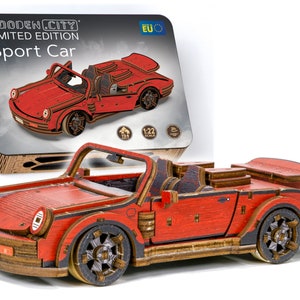 Puzzle 3D Vintage Cars "Sport Car Limited Edition" DIY Wooden Model Kits For Adults To Build Cars - Adults Brain Teaser