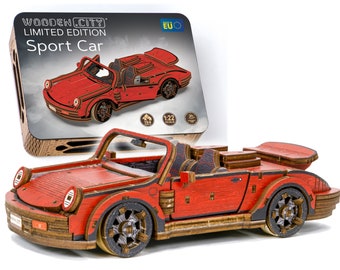 Puzzle 3D Vintage Cars "Sport Car Limited Edition" DIY Wooden Model Kits For Adults To Build Cars - Adults Brain Teaser