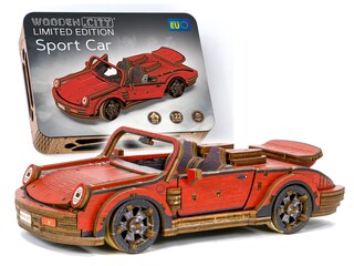 Ugears Winged Sports Coupe - Puzzle 3D In Legno Per Adulti - 262 Pezzi, Scala 1:24, Porte Ad Ali Di Gabbiano