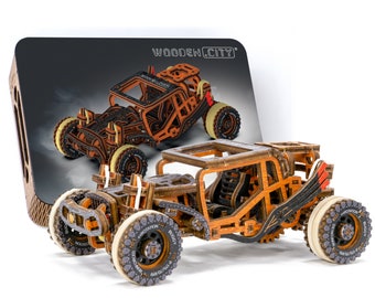 RoWood Puzzle 3D De Madera – Maqueta De Jeep Todoterreno Escala 1:18 Para Montar Sin Pegamento