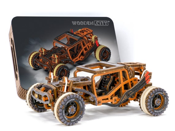 WOODEN.CITY Vintage Cars Monster Truck 1 - DIY 3D Wooden Model Kits for  Adults to Build Cars - 3D Wooden Puzzles for Adults Brain Teaser - Wood Car