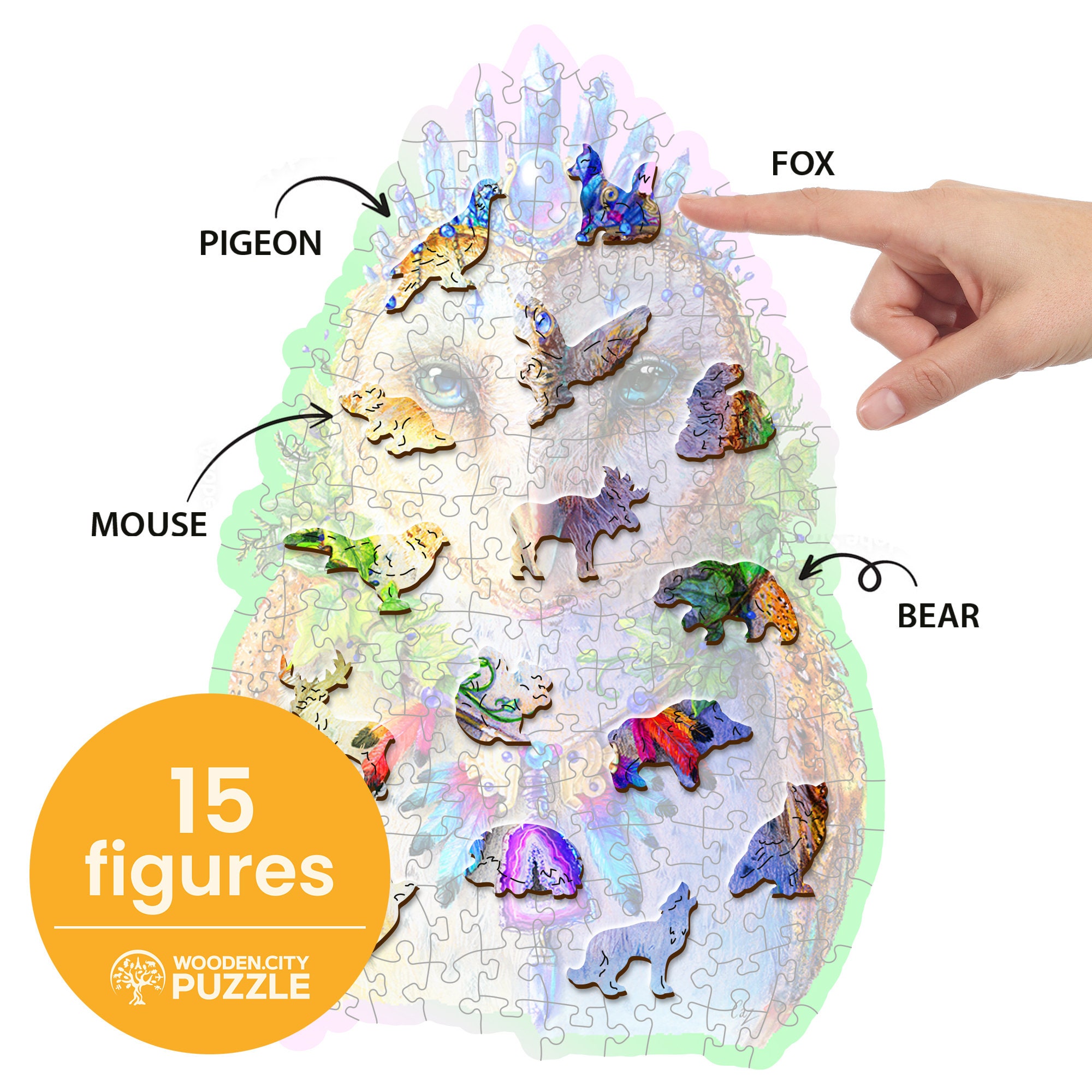 Whimsy Wooden Puzzle Dapper Owl 150 Pieces - Unique Unusual Jigsaw ...