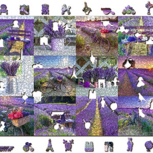 Wooden.City Puzzle en Bois Voyage - Lavande France 150 300 600 1000 +10 pcs - Wooden Jigsaw Puzzles Casse-tête Famille Adultes & Enfants