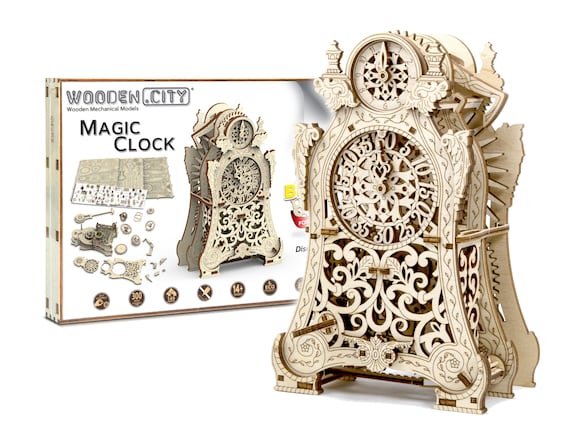 Ik heb een contract gemaakt Geest Discriminatie op grond van geslacht Puzzle 3D Wooden magic Clock DIY Wooden Model Kits - Etsy