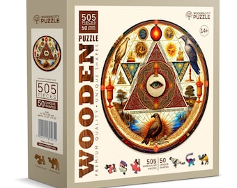 Wooden Puzzle Eye of the Universe 500 Pieces - Unique Unusual Jigsaw Puzzles with Animal Shaped Pieces - Wooden.City