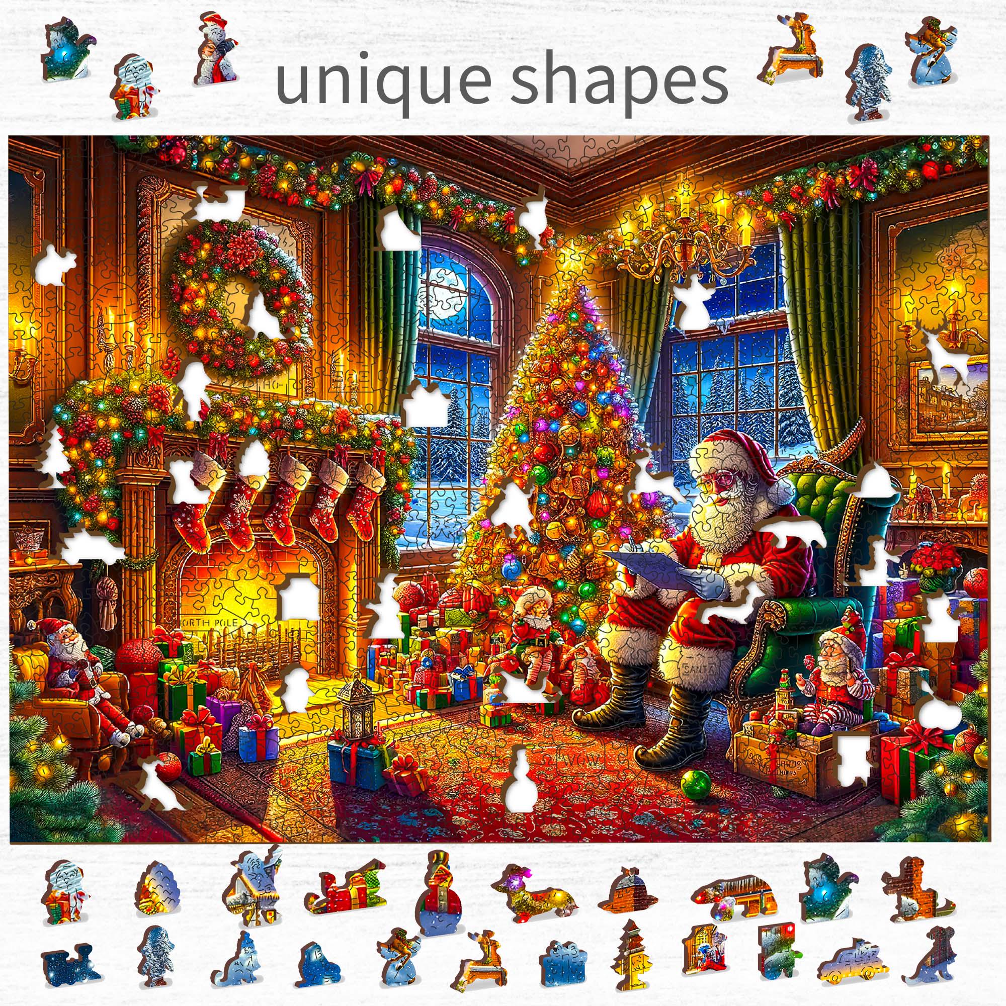 1000 Piece Christmas Snowy Night Puzzle - Adult Jigsaw Puzzle, 27.6x19.7 Inch, With Full-Size Poster