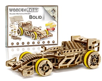 Puzzle 3D "Bolid" DIY Wooden Model Kits For Adults To Build Cars - 3D Puzzles Adults Brain Teaser Car Kit Model Teens