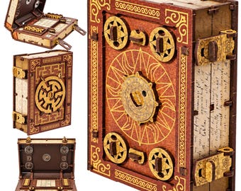 WOODEN.CITY Magic Escape Book Puzzle Box, Wooden Escape Room Puzzle, 3D Brain Teaser for Adults, Secret Compartment, DIY Model Kit