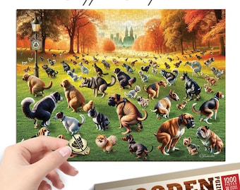 Rompecabezas de madera de 1000 piezas "Cachorros" - Piezas únicas con forma de perro - Rompecabezas de madera para adultos - Artesanía de alta calidad de Wooden.City