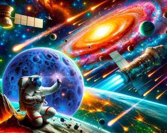 Rompecabezas de madera "Exploración Cósmica" - 1000 piezas - Rompecabezas únicos e inusuales con piezas moldeadas de Wooden.City