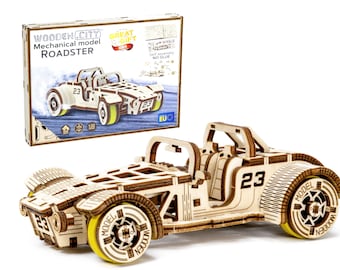 Puzzle 3D "Roadster" Wooden Model Kits Adults To Build Cars - Wooden Puzzles Adults Brain Teaser - Construction Adult Toys Men Women