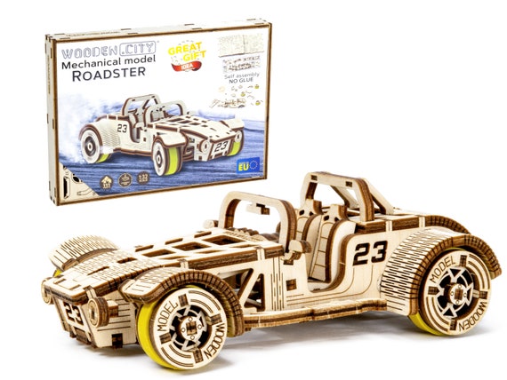 Puzzle 3D Roadster Kit modello in legno Adulti per costruire auto Puzzle in  legno Adulti Rompicapo Costruzione Giocattoli per adulti Uomini Donne -   Italia