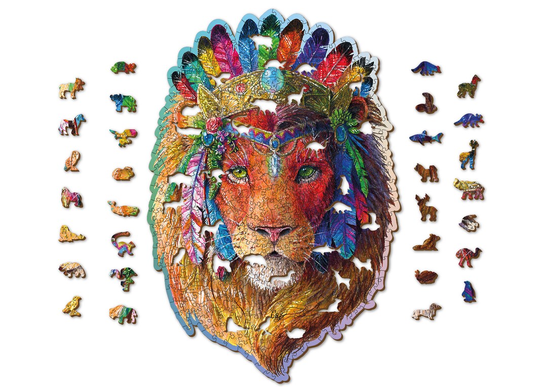 Wooden Jigsaw Puzzle "mystic Lion" 250, 500 Pcs Unique Unusual Animal ...