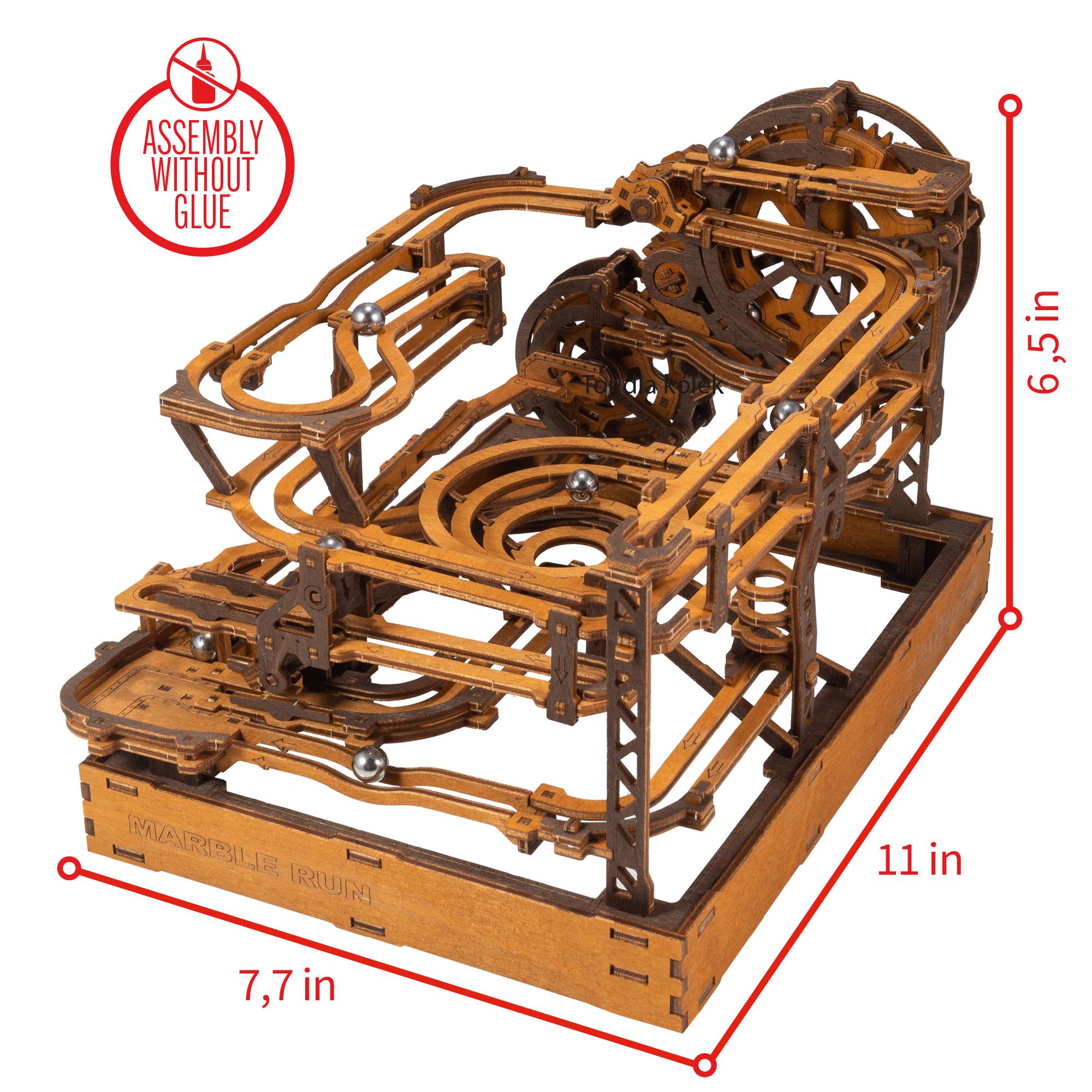 Puzzle 3D De Madera – Maqueta Para Construir Pistas De Canicas Con 260 Piezas Y 7 Bolas, Modelo Mecánico Interactivo Para Adultos Y Adolescentes