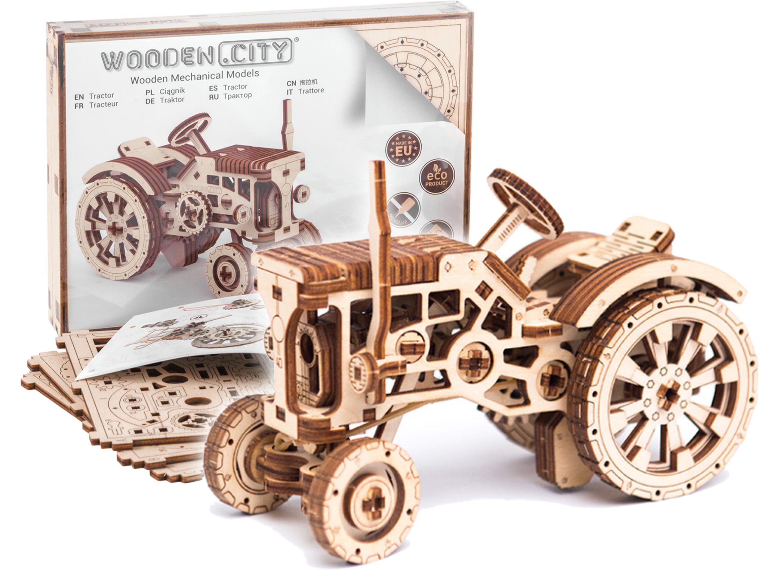 WOODEN.CITY Vintage Cars Monster Truck 1 - DIY 3D Wooden Model Kits for  Adults to Build Cars - 3D Wooden Puzzles for Adults Brain Teaser - Wood Car