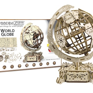 World Globe Puzzles mécaniques en bois pour adultes et enfants à construire par WOODEN. | VILLE Puzzles en bois 3D | | de l’ensemble de modèles Cadeau d’anniversaire