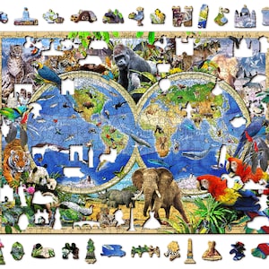 Holzpuzzle ""Königreich-Karte"" 1000 Teile - Puzzles für Erwachsene Puzzle Liebhaber Geschenk Frau Geburtstagsgeschenk | Einzigartige Puzzles | Familien Geschenke