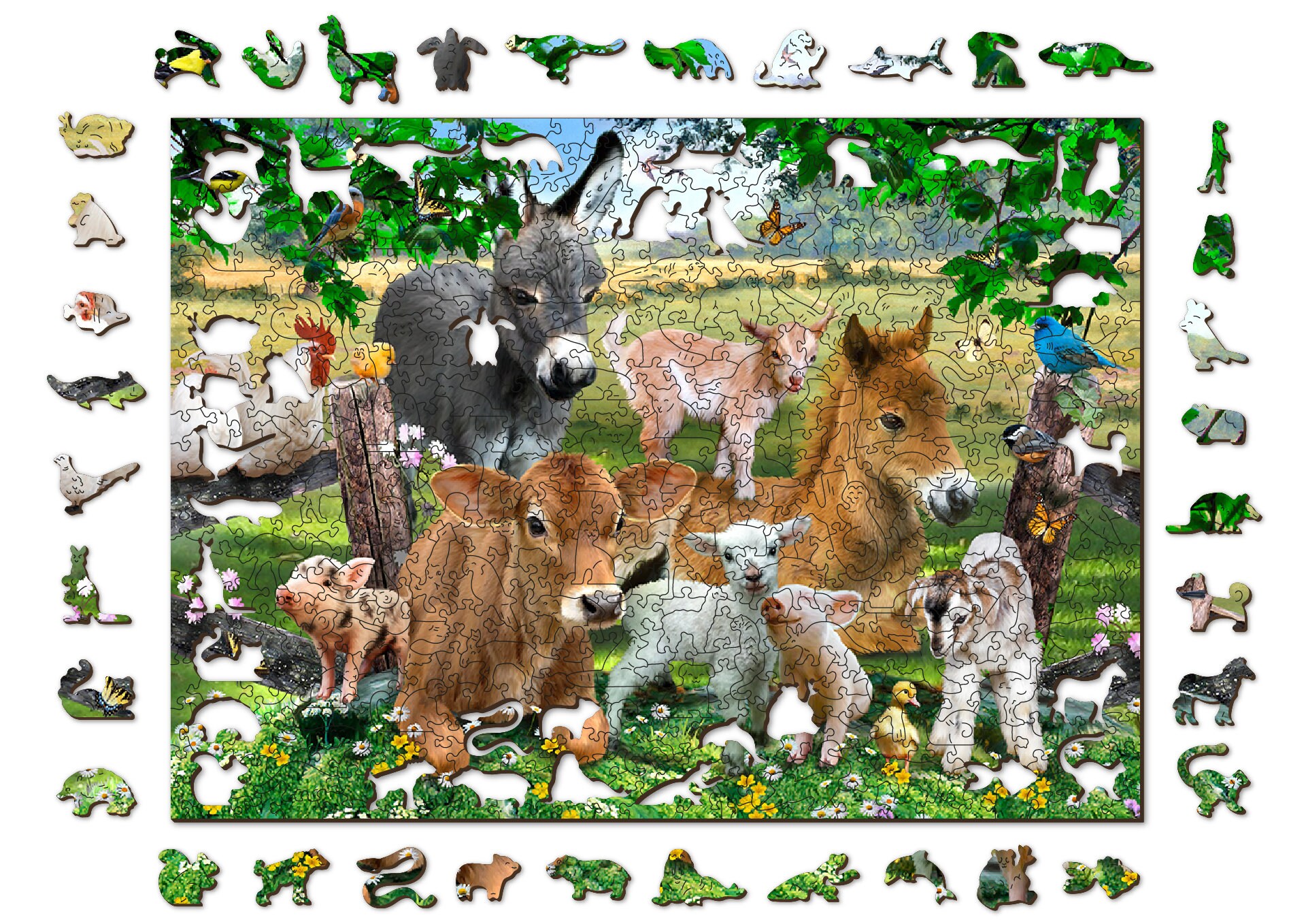 Ensemble de 6 puzzles en bois animaux Stillcool pour enfants de 2 à 5 ans
