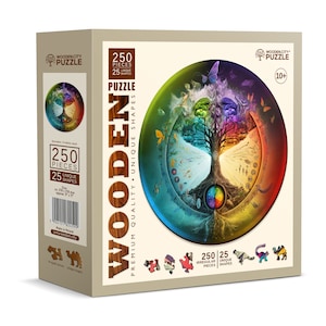 Wooden Puzzle Tree of Life 250 Pieces - Unique Unusual Jigsaw Puzzles with Animal Shaped Pieces - Wooden.City