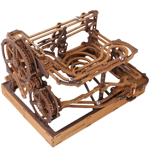 3D-Puzzle Marble Run, Modellbausatz, Europäisch Gefertigtes Mechanisches Holzmodell, 3D-Holzpuzzles für Erwachsene von WOODEN.CITY