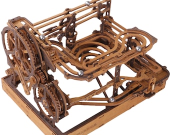 Marble Run 3D Puzzle, Model Building Kit, European Crafted Wooden Mecahnical Model, 3D Wooden Puzzles for Adults by WOODEN.CITY