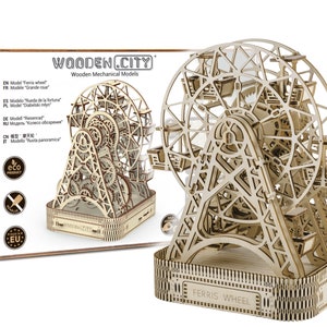 Diabelski Młyn Marki Wooden.City | Puzzle Drewniane 3D | Model do Zbudowania | Zestaw Konstrukcyjny