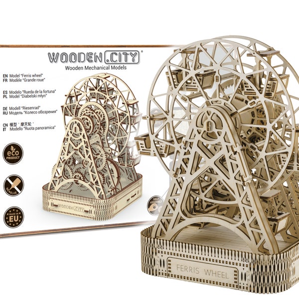 Diabelski Młyn Marki Wooden.City | Puzzle Drewniane 3D | Model do Zbudowania | Zestaw Konstrukcyjny