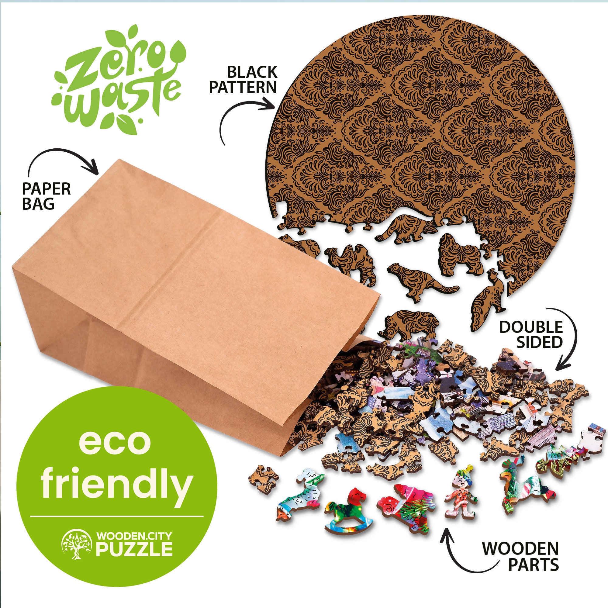 Whimsy Wooden Puzzle Dapper Owl 150 Pieces - Unique Unusual Jigsaw ...