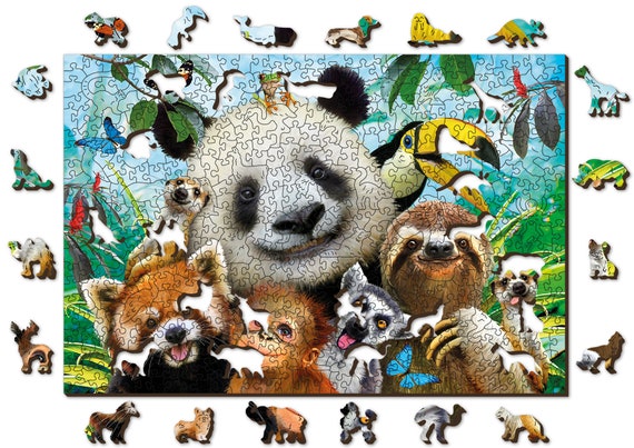 木製ジグソーパズル「ジャングルへようこそ」200ピース 野生動物