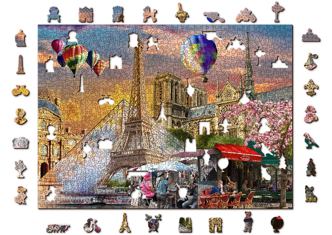 Wooden Jigsaw Puzzle "spring in Paris" 150, 300 Pcs Landscape Eiffel ...