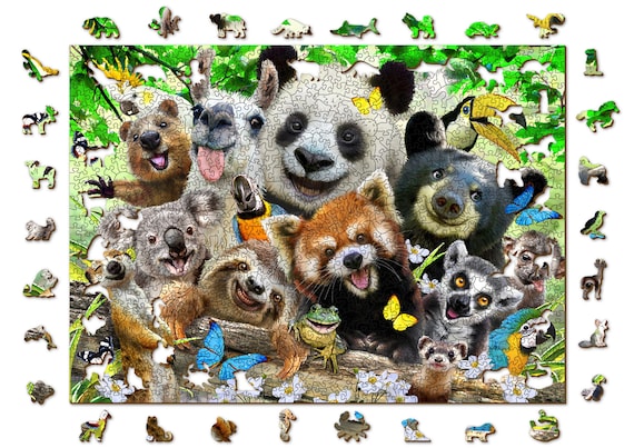 木製ジグソーパズル 大人用パズル アニマル Moruska ユニークな木製