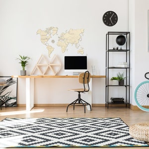 Wooden World Map in Wall Decor by WOODEN.CITY | Gift Map of the World Travel | Home Decor Wood Wall Art | Birthday Gift