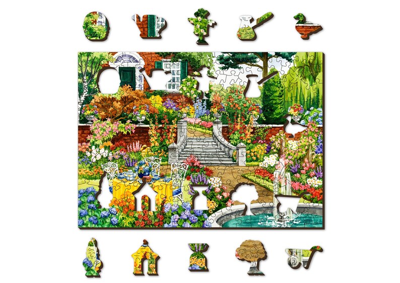 Wooden Jigsaw Puzzle "garden Five O’clock" 500, 750, 1000 Pcs Kids ...