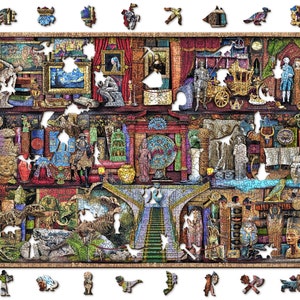 Wooden Jigsaw Puzzle 1000 +10 pieces &quot;Museum Shelf&quot; | Family gift |  Wooden.City