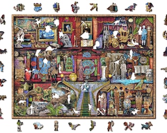 Wooden Jigsaw Puzzle 1000 +10 pieces "Museum Shelf" | Family gift |  Wooden.City