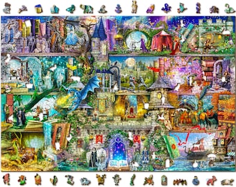 Wooden Jigsaw Puzzle 2000 pieces "Once Upon A Fairytale" | Family gift |  Wooden.City