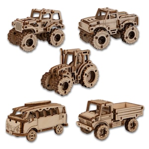 Super Fast set-1  Wooden Mechanical Puzzles for Adults and Kids to Build by WOODEN.CITY | 3D Wooden Puzzles | Model Set | Building Kit