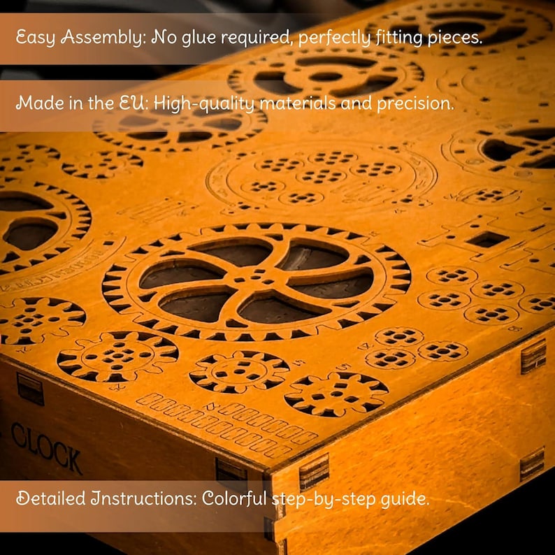 WOODEN.CITY 3D Puzzle Clock – DIY Mechanical Wall Clock Kit – Unique ...