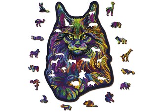 Puzzle In Legno 300 Pezzi Per Adulti – Forma Animale, Colorato, 34x34 Cm Con Scatola In Legno