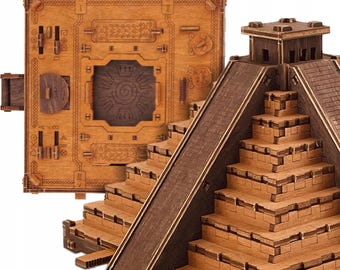 WOODEN.CITY Piramida Majów 3D Drewniana Układanka – Mechaniczna Łamigłówka, Ręcznie Robiony Prezent, Wyzwanie Escape Room