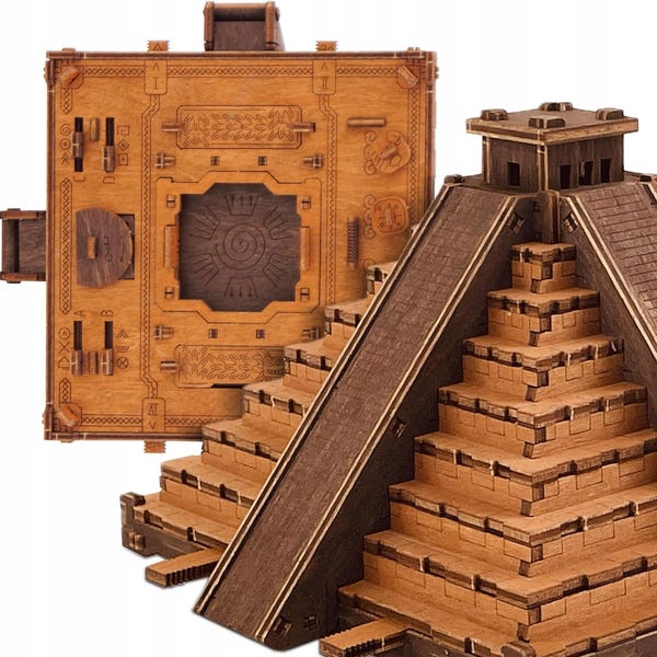 WOODEN.CITY Maya-Pyramide – 3D Holzpuzzle, Mechanisches Rätsel, Handgefertigtes Geschenk
